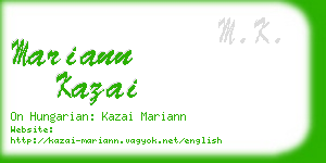 mariann kazai business card